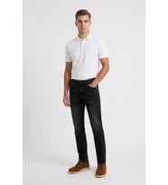 Erkek Antrasit Slim Fit Likralı Jean Pantolon