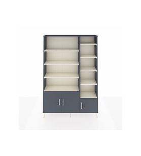 Arges Dolap 10 Raflı 3 Kapaklı 132x30x195 Antrasit-Antrasit/Aytaşı