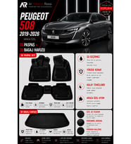 PEUGEOT 508 2019-2026 Araca Özel 3D Paspas + 3D Bagaj Havuzu