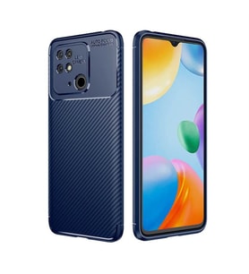 Coverzone Xiaomi Redmi 10C ?le Uyumlu K?l?f Karbon Tasar?m, Parmak ?zi Yapmayan �zellik Ultra Slimfit Yap? Del�x Tpu Silikon DLX Xiaomi Redmi 10C ?le Uyumlu K?l?f Lacivert
