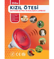250W Kızılötesi (infrared) Isıtıcılı Hayvan Isıtma ve Kuluçka Lambası (Kırmızı Işık) E27 (Kalın Duy)