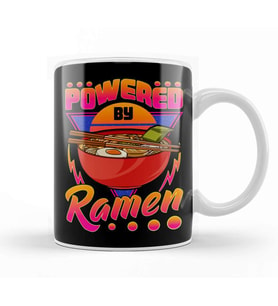 Funny Powered By Ramen Cute Anime Kawaii Gamer Kupa Bardak Porselen
