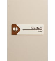 Lucena Kütüphane Ofis Oda Kapı İsimliği Yönlendirme Tabelası Levhası Kişiselleştirilebilir