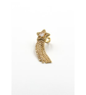 Işıltılı Zirkon Taşlı Yıldız Earcuff – Gold, Sıkıştırmalı ve Anti Alerjik Kıkırdak Küpe