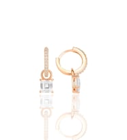 Gümüş rose baget kesim zirkon taşlı halka küpe SGTL12250ROSE