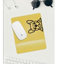 Sevimli Köpek Desenli Mousepad – Sarı Zemin Kaymaz Tabanlı Mouse Pad