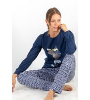 DoReMi Bayan Pijama Takımı (Lacivert)