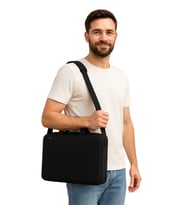 Laptop Çantası Evrak Çanta 15.6'' Tüm Markalarla Uyumlu Siyah