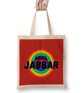 Kareem Abdul-Jabbar - Basketball Gifts Vintage Retro Rainbow Quotes For BOYS AND Dad Bez Çanta Uzun Saplı