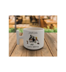 Latte & Espresso El Yapımı Şimdi Çalış Sonra Ağlarson Motto T Kulp Kupa 200 Ml