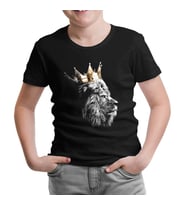 Aslan - Kral Taç Siyah Çocuk Tshirt