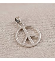 Gümüş Barış Sembolü Kolye Ucu 925 Ayar Gümüş Barış İşareti Unisex Kolye Ucu