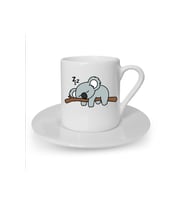 Koala Baskılı Beyaz Türk Kahvesi Fincanı
