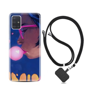 Samsung a71 A72 A73 A7 A9 2018 C7 C9 Kılıf Boyun Askılı Silikon Sakız ve Kız 1767