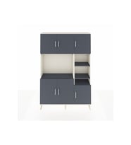 Arges Dolap 10 Raflı 6 Kapaklı 132x30x195 Aytaşı-Antrasit/Antrasit