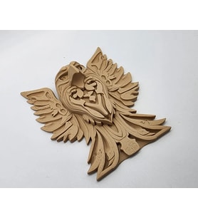 Ahşap Oymalı Kartal Dekorasyon Ürünü Masaustu Dekoratif 13CM