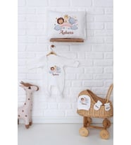 Pia Baby Premium %100 Pamuk İsme Özel Yenidoğan Bebek Hediye Seti 5010-07 (Ekru)