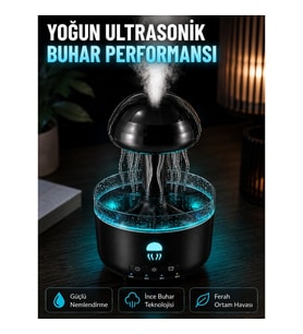 Mey İthalat® Ultrasonik Denizanası Hava Nemlendirici Sessiz Çalışan RGB Ortam Işıklı Aromaterapi Dif