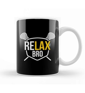 Funny ReLAX Bro Funny Lacrosse Pun LAX Player Kupa Bardak Porselen