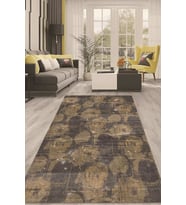 Dijital Kaymaz Taban Yıkanabilir Modern Renkli Salon Halısı Mutfak Halısı Yolluk ND-HT-226 (Gold)