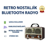 M-111BT Nostaljik USB SD TF Kart Destekli Nostaljik Ahşap Görünümlü Retro Bluetooth Radyo