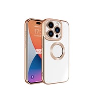 Apple iPhone 15 Pro Max Uyumlu Kılıf Kamera Korumalı Logo Gösteren Zore Omega Kapak (Rose Gold Altın)