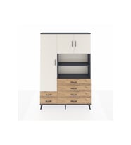 Arges Dolap 8 Raflı 6 Çekmeceli 3 Kapaklı 132x30x195 Antrasit-Aytaşı/Çam