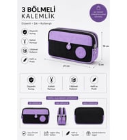 3 Bölmeli Krinkıl Kumaş Kalemlik – Relaxi MOR Renkli ve Şık Tasarım