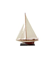Krem Ahşap Yelkenli Dek Obje 60x12x80cm Dekorasyon > Dekoratif Ürün
