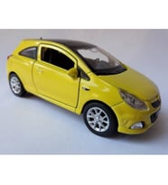 Opel Corsa 1/36 Ölçek 12cm  çek bırak (ÖZEL PLAKALI) (Sarı)