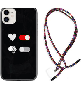 Apple iPhone 11 12 13 Mini Kılıf Boyun Asklı Rasta Silikon Love Brain 1722