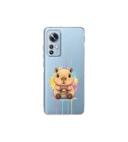 Xiaomi Mi 12 ile Uyumlu Splash Kapibara Tasarımlı Şeffaf Silikon Kılıf