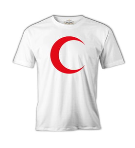 Türk Bayrağı - Bayrak Ay Beyaz Erkek Tshirt