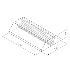 Filtreli Orta Tip Davlumbaz, 400x200 Cm