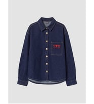 LCW Kids İndigo Nakışlı Kız Çocuk Jean Gömlek