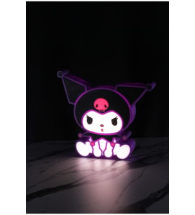 Sevimli Kuromi 3D Gece Lambası, Renkli ve Şık Masa Üstü Dekorasyonu (Krem)
