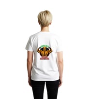 Kadın Motivasyon Baskılı Grafik Tişört Kas Figürü Retro Spor Tasarımı Günlük Konforlu Rahat Modern