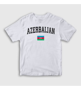 Presmono Unisex Çocuk Beyaz Bayrak Flag V2 Azerbaycan Azerbaijan T-Shirt 536619tt (Beyaz)