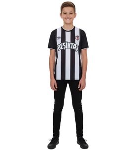 Çocuk Beşiktaş Orijinal Lisanslı Nostalji Beyaz Bjk Forma (Siyah)