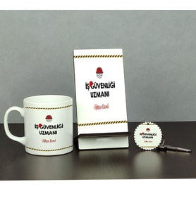 İş Güvenliği Uzmanı Üçlü Set (Kupa + Telefon Standı + Anahtarlık) 002