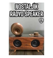 Mey İthalat® Bluetooth Hoparlör Ahşap Klasik Retro Gramofon Bluetooth Müzik Kutusu
