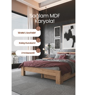 Lotus 2 Çekmeceli Çift Kişilik MDF Karyola