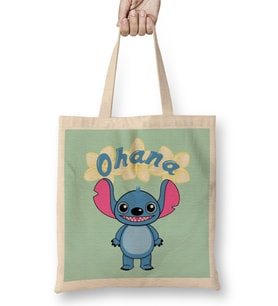 Cute Alien Stitch Ohana Bez Çanta Uzun Saplı