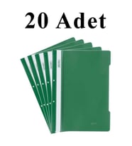 20 Adet A4 Yeşil Telli Dosya 1 Paket Ekonomik Kaliteli Telli Dosya Ofis Büro Okul