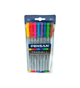 Pensan Triball 1.0 Tükenmez Kalem 8'li Rengarenk Set
