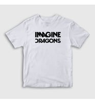 Presmono Unisex Çocuk Beyaz Logo V2 Imagine Dragons T-Shirt 82327tt (Beyaz)