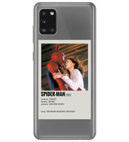 Samsung Galaxy A31 Uyumlu Spider Man Minimalist Poster Desenli Şeffaf Telefon Kılıfı