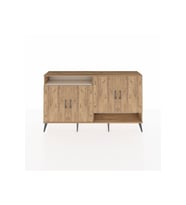 Arges Konsol 6 Raflı 4 Kapaklı 176x30x99 Çam-Çam/Aytaşı