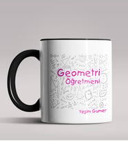 Kişiye Özel Geometri Öğretmeni Tasarımlı Siyah Renk Kupa Bardak 2 (Siyah)