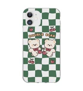 Iphone 11 Uyumlu Double Bear Tasarımlı Şeffaf Telefon Kılıfı